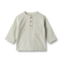 Wheat Shirt LS Bjørk - Aquablue stripe